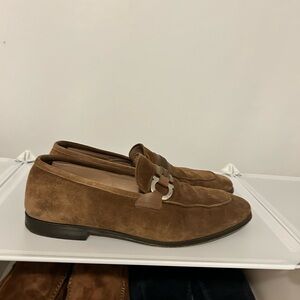 Salvatore Ferragamo size 8.5 EE Brown Suede Loafers